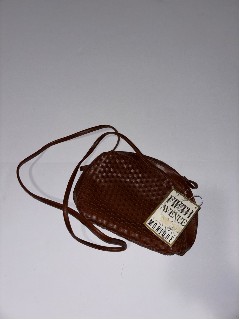 Nique Woven Crossbody Bag - Chestnut Brown